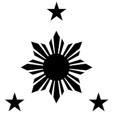 Black And White Filipino Flag Tattoo Officially Taken From The Flag Of The Philippines The Stars Represent The Three Island Groups And Again The Filipino Tattoos Philippine Art Sun Tattoo Designs