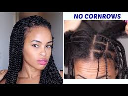 You will pull small sections of hair, about 1/2 inch in thickness from the outside of each section of hair for this. Easy Crochet Box Braids No Cornrows Versatile Styles Video Black Hair Information Box Braids Styling Blonde Box Braids Natural Hair Styles