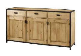 buffet bas industriel bois pin massif cire brosse et metal buffet cdiscount iziva com buffet bas buffet bas industriel cdiscount meuble