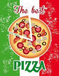 The flag of italy (italian: Tiquette A Pizza Sur Fond De Drapeau Italien Clip Art Libres De Droits Vecteurs Et Illustration Image 21030083