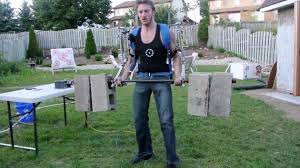 Homemade Exoskeleton Lets A Man Lift Big Cinder Blocks With Ease Barbell Curl Cinder Block Cinder