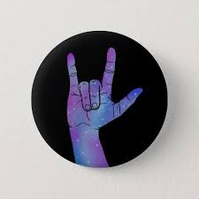 Space I Love You In Sign Language Pin Zazzle Com Sign Language Art I Love You Signs My Love