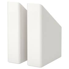 Pluggis Magazine File Set Of 2 White Ikea In 2020 Ikea Pluggis Magazine Files Desk Paper Organizer