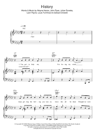 History Sheet Music One Direction Piano Vocal Guitar Sheet Music Digital Sheet Music Sheet Music Direct