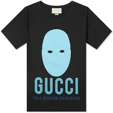 Gucci Mask Print Logo Tee Black Azure Blue End The face mask is machine washable. gucci mask print logo tee