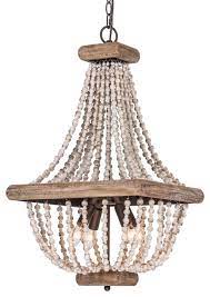 Start your project sooner with store pickup. Farmhouse 4 Light Wood Beaded Chandelier Candle Empire Chandeliers Mediterranean Chandeliers By Whoselamp Houzz