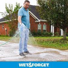 Start with bleach to clean off the mildew as described above. Wet And Forget Outdoor Xtreme Reach Hose End Moss Mold Mildew Algae Stain Remover 48 Oz Walmart Com Outdoor Hose Outdoor Cleaning Backyard Storage Solutions