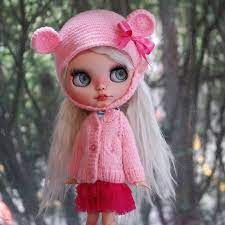 Hands lighting beautifully custom doll. Blythe Set Helmet Sweater Blythe Dolls Blythe Baby Pink