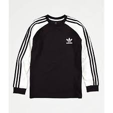Adidas Black And White Long Sleeve Shirt Adidas Boys 3 Stripe Black White Long Sleeve T Shirt Zumiez Addidas Shirts White Long Sleeve Long Sleeve Tshirt