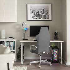 HUVUDSPELARE / UTESPELARE Gaming desk and chair, beige/grey - IKEA