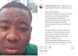 The general overseer of the redeemed christian church of god, pastor enoch adeboye, on thursday evening,. Daddy Freeze Tackles Pastor Adeboye S Son Leke Over His Explanation On First Fruit Offerings Video