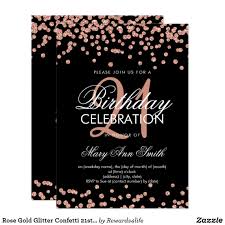 Black And Gold 21st Birthday Invitations Rose Gold Glitter Confetti 21st Birthday Black Invitation Elegant 21st Birthday Rose 21st Birthday Invitations Rose Gold Glitter Confetti Rose Gold Invitations