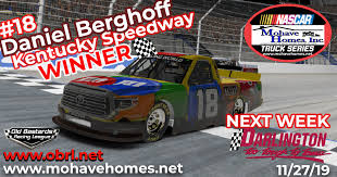 So here's the first truck series crash video of the 2019 gander outdoors truck series. Dan Berghoff 18 Wins The Nascar Mohave Homes Truck Series Race At Kentucky Speedway