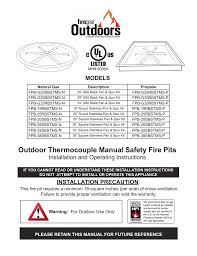 Bond canyon ridge fire pit from lowe's would never stay lit. Outdoor Thermocouple Manual Safety Fire Pits