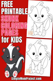 Free Printable Forest Skunk Coloring Page For Kids Simple Mom Project In 2020 Coloring Pages Forest Animal Crafts Animal Coloring Pages