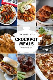 Supremely tender thighs cooked in a combo of apricot jam, ketchup, soy sauce, and ginger, pair perfectly with a crunchy slaw. One Month Of Crockpot Meals Lauren S Latest
