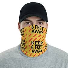 Social Distancing Neck Gaiter Face Mask Keep 6ft Away Scarf Keep Your Distance Headwear Headband Bandana In 2020 Face Mask Neck Gaiter Cool Face