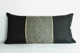 Lumbar Pillow Decorative Cushions For Girls Black Gold Cushion Etsy Grey Cushion Covers Gold Pillow Covers Lumbar Throw Pillow