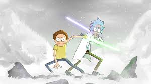 Cartoon character holding rifle wallpaper, rick and morty, run the. Rick And Morty Star Wars 4k Wallpaper