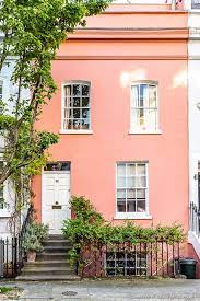 Named after the shrub and tree family, the colors of this paint showcases the earthy green found in nature. 79 Best Peach Houses Ideas Pink Houses House Exterior House Colors