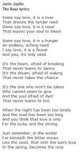 Janis Joplin The Rose Lyrics Great Song Lyrics Anniversary Songs Janis Joplin