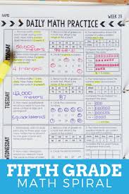 This 5th Grade Math Spiral Is Designed To Focus On Building Essential Math Skills Commonly Seen On State Assessmen Daily Math Math Spiral Review 5th Grade Math