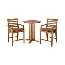 Smith Hawken Brooks Island 3 Piece Wood Patio Bar Height Bistro Furniture Set Espress Outdoor Dining Furniture Bar Height Patio Furniture Bistro Furniture