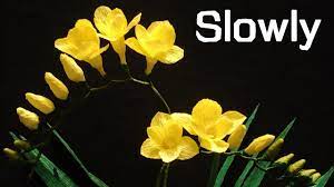 Abc Tv How To Make Freesia Paper Flower From Crepe Paper Slowly Craft Tutorial Youtube