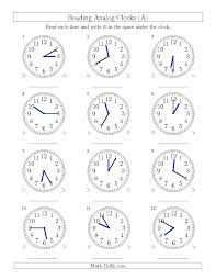 The Reading Time On 12 Hour Analog Clocks In 5 Minute Intervals A Math Worksheet From The Time Wor Time Worksheets Clock Worksheets 1st Grade Math Worksheets