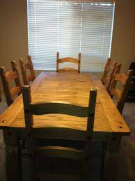 Here it is, our big farmhouse table that neal built us and i couldn't be happier with it! My New Table Rustic Farm House Pine Dinning Room Table And 6 Chairs By Pier One Imports Pine Dining Table Modern Farmhouse Dining Rustic Living Room