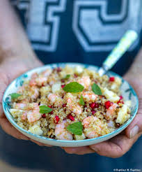 Salade De Quinoa Crevettes Et Menthe Recette En 2020 Salade De Quinoa Salade Cuisson Des Aliments