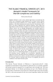 Its main objectives are to. Pdf The Islamic Financial Services Act 2013 Malaysia S Model Framework For Shariah Compliance And Stability Umar Aham Academia Edu