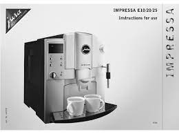 The final phase of our service involves descaling and cleaning the machine to ensure the coffee and steam thermoblocks are not clogged. Jura Impressa E25 Instructions For Use Manual Pdf Download Manualslib