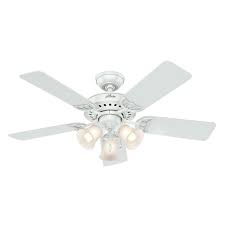 The ceiling fan hampton bay sovana add an attractive look to your home with white finish. Hunter Stonington 46 In Indoor White Ceiling Fan With Light Kit 52000 The Home Depot