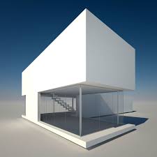 Realistic Modern House 1 3d Model Modern House Facades House 3d Model Concept Models Architecture