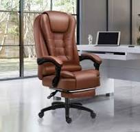 Kursi Kantor Eksekutif Kulit Putih - Kenyamanan & Gaya