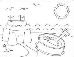 Download and print these sandcastle coloring pages for free. Online Coloring Pages Coloring Page Beach Sand Castle Beach Coloring Download And Print Free