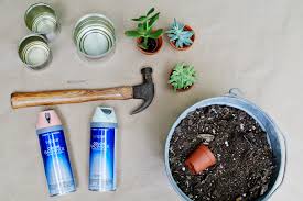 Metal small imperial window box with coco liner. Easy Diy Craft Tin Can Planters