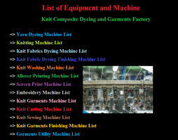 The problem with stretchy fabrics is that stretching it out in am embroidery hoop will distort the look of the finished project. List Of Machinery For Knit Composite Dyeing And Garments Factory Ordnur
