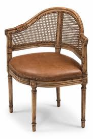Louis 16th Bureau Chair Oak Cane Leather In 2020 Chair Furniture Blue Chair