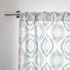 Cotton Canvas Mosaic Medallion Curtain Blue Lagoon Set Of 2 Mosaic Medallion Canvas Curtains Colorful Curtains