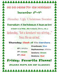 Remote teams can dress up for remote meetings, even if their hosting online costume contests is one of the best spirit week dress up ideas for work. Christmas Dress Up Days School Spirit Days School Spirit Week Holiday Spirit Week