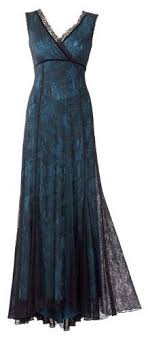 Black And Teal Lace Dress Blue Lining And Black Lace Sleeveless Floor Length Evening Dress Designed By Michal Negrin Fro Sleeveless Long Dress Designer Evening Dresses Beautiful Outfits