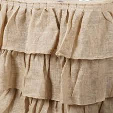 14ft Natural 3 Tier Rustic Ruffled Burlap Table Skirt In 2020 Table Skirt Rustic Tablecloths Burlap Tablecloth