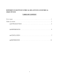 Doc Differences Between Ethical Relativism And Ethical Objectivisim Joseph O J Ondego Academia Edu