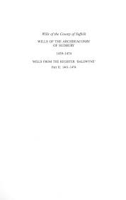 Wills Of The Archdeaconry Of Sudbury