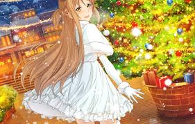Maybe you would like to learn more about one of these? Wallpaper White Dress Long Hair The Light In The Windows Christmas Tree Evening City Yuuki Asuna Sword Art Online White Fur Sword Art Online Drape Sideways Gifts Images For Desktop Section Syonen