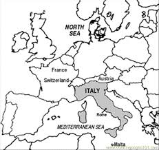 Cartes postales, dessins, peintures, lettres. Coloriage Italie En Europe Dessin Gratuit A Imprimer