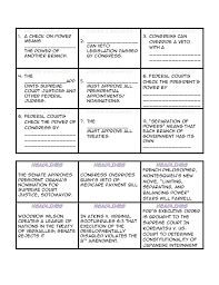 Separation Of Powers Worksheet Worksheet Fun And Printable