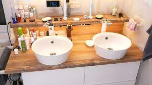 Waschbecken unterschrank selber machen lovely von. Geraumiger Doppelwaschtisch Mit Ikea Standard Mobel Youtube